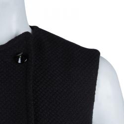 Saint Laurent Black Wool Sleeveless Belted Coat S