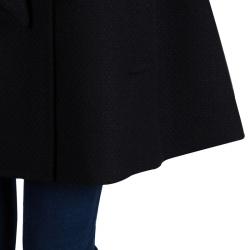 Saint Laurent Black Wool Sleeveless Belted Coat S