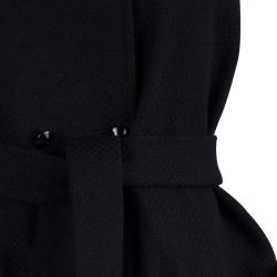 Saint Laurent Black Wool Sleeveless Belted Coat S