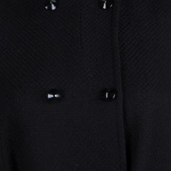 Saint Laurent Black Wool Sleeveless Belted Coat S