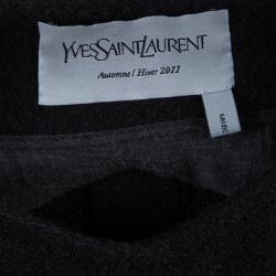 Saint Laurent Black Wool Sleeveless Belted Coat S