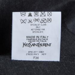 Saint Laurent Black Wool Sleeveless Belted Coat S