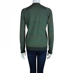 Saint Laurent Paris Multicolor Lurex Knit Long Sleeve Buttondown Cardigan L