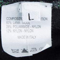 Saint Laurent Paris Multicolor Lurex Knit Long Sleeve Buttondown Cardigan L