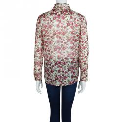 مملوكة مسبقًا Saint Laurent Paris Floral Printed Long Sleeve Buttondown Shirt L