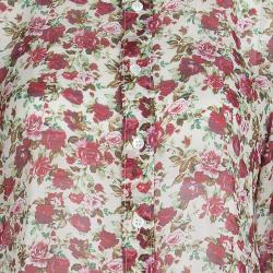 مملوكة مسبقًا Saint Laurent Paris Floral Printed Long Sleeve Buttondown Shirt L