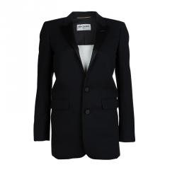 Saint Laurent Paris Black Wool Buttondown Blazer S