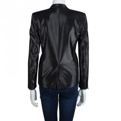 Saint Laurent Paris Shiny Black Lurex Blazer S