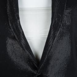 Saint Laurent Paris Shiny Black Lurex Blazer S