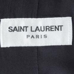 Saint Laurent Paris Shiny Black Lurex Blazer S