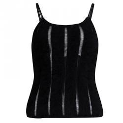 Pre Owned توب تانك سان لوران باريس صوف أسود 