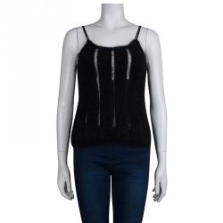 Pre Owned توب تانك سان لوران باريس صوف أسود 
