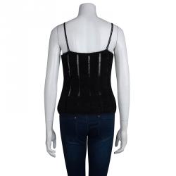 Pre Owned توب تانك سان لوران باريس صوف أسود 