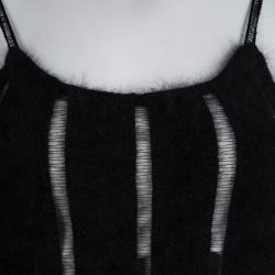 Pre Owned توب تانك سان لوران باريس صوف أسود 