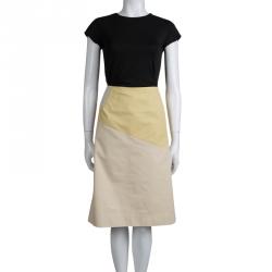 Pre Owned Saint Laurent Paris Colorblock Cotton Skirt XL