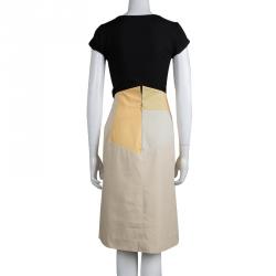 Pre Owned Saint Laurent Paris Colorblock Cotton Skirt XL