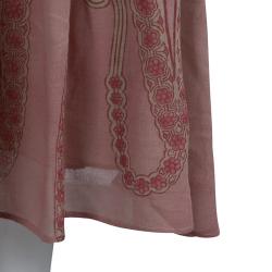 مملوكة مسبقًا فستان سان لوران باريس كم طويل نقوش أزهار بيج ماكسي M