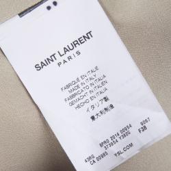 مملوكة مسبقًا فستان سان لوران باريس كم طويل نقوش أزهار بيج ماكسي M