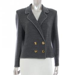 Pre Owned Saint Laurent Paris Grey Striped Blazer M