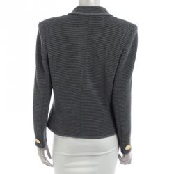 Pre Owned Saint Laurent Paris Grey Striped Blazer M