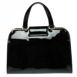 Pre Owned حقيبة سان لوران باريس أبتاون جلد أسود لامع كبيرة