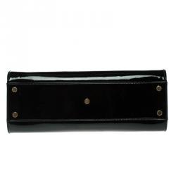 Pre Owned حقيبة سان لوران باريس أبتاون جلد أسود لامع كبيرة