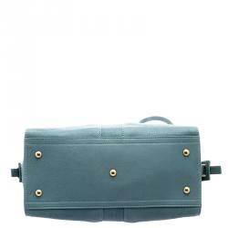 Pre Owned Saint Laurent Paris Light Blue Leather Small Cabas Chyc Satchel