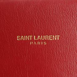 مملوكة مسبقًا حقيبة يد سان لوران باريس ساك دو جور جلد حمراء