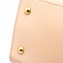 Pre Owned حقيبة سان لوران باريس كاباس شيك متوسطة جلد وردية فاتحة