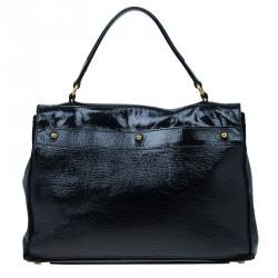 Pre Owned Saint Laurent Paris Black Patent Large Muse Two Tote