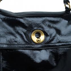 Pre Owned Saint Laurent Paris Black Patent Large Muse Two Tote