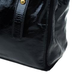 Pre Owned Saint Laurent Paris Black Patent Large Muse Two Tote