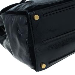 Pre Owned Saint Laurent Paris Black Patent Large Muse Two Tote