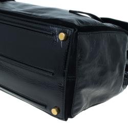 Pre Owned Saint Laurent Paris Black Patent Large Muse Two Tote