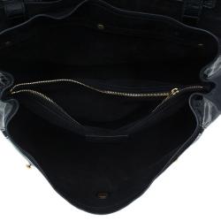Pre Owned Saint Laurent Paris Black Patent Large Muse Two Tote