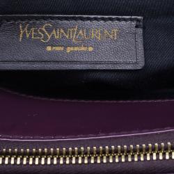 Pre Owned Saint Laurent Paris Purple Patent Leather Uptown Small Tote