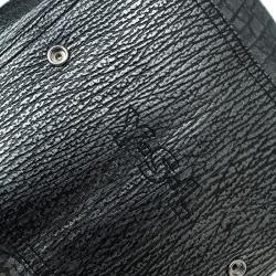 Pre Owned Saint Laurent Paris Metallic Grey Leather Croc Embossed Large Downtown Tote