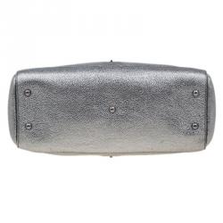 Pre Owned Saint Laurent Paris Metallic Silver Leather Sac 32 Tote