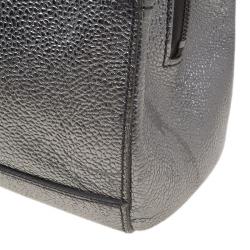 Pre Owned Saint Laurent Paris Metallic Silver Leather Sac 32 Tote