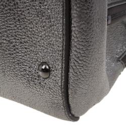 Pre Owned Saint Laurent Paris Metallic Silver Leather Sac 32 Tote