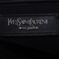 Pre Owned Saint Laurent Paris Metallic Silver Leather Sac 32 Tote