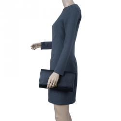 Pre Owned Saint Laurent Paris Black Leather Large CHYC Clutch