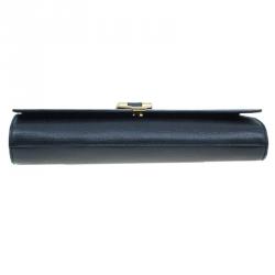 Pre Owned Saint Laurent Paris Black Leather Large CHYC Clutch