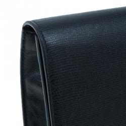 Pre Owned Saint Laurent Paris Black Leather Large CHYC Clutch