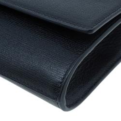 Pre Owned Saint Laurent Paris Black Leather Large CHYC Clutch