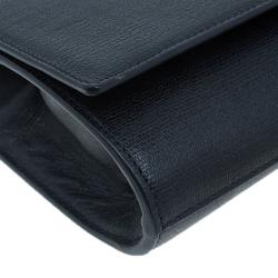 Pre Owned Saint Laurent Paris Black Leather Large CHYC Clutch