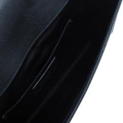 Pre Owned Saint Laurent Paris Black Leather Large CHYC Clutch