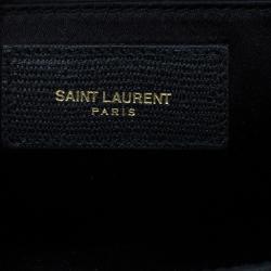Pre Owned Saint Laurent Paris Black Leather Large CHYC Clutch
