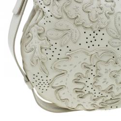 Pre Owned Saint Laurent Paris Cream Leather Limited Edition Mombasa Horn Hobo Bag