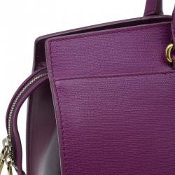 Pre Owned حقيبة سان لوران باريس كاباس شيك جلد أرجواني متوسطة